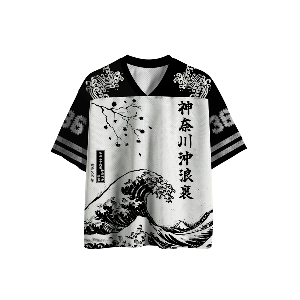 Jersey oversized hokusai black